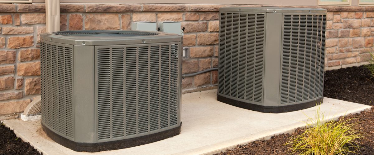Two outdoor air conditioning units